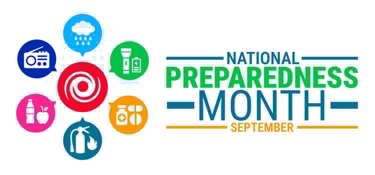 National Preparedness Month background, banner, card or poster design template is observed every year during September, to raise awareness about the vector