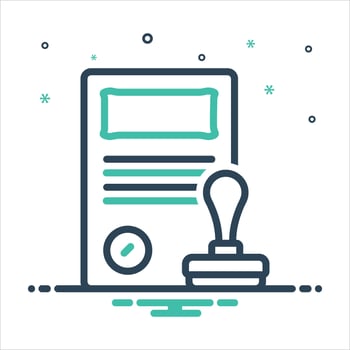 Mix icon stamp-document vector