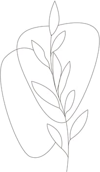 Minimalist Branch with Leaves Line Art vector