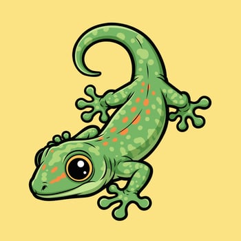 Cartoon gecko with big eyes vector
