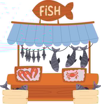 Fish Street Food Counter vector