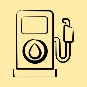 Icon gas station. Oil Industry elements. Icon in hand drawn style. vector