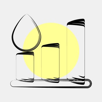 Icon graph. Oil Industry elements. Icon in color spot style. vector