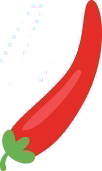 Chilli Pepper Vegetable Flat Illustration vector