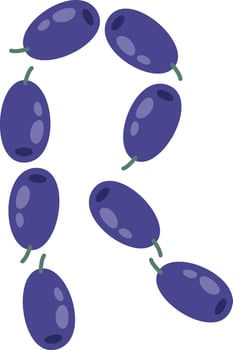 R Letter Olive vector