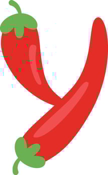 Y Letter Chilli vector