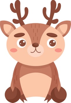 Deer Baby Animal Drawn Icon vector
