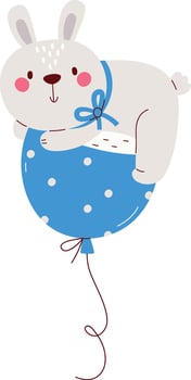 Rabbit On Balloon vector