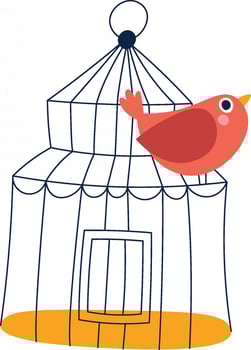 Cage With Bird vector