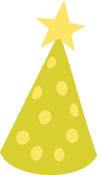 Cone Hat Birthday Flat Illustration vector