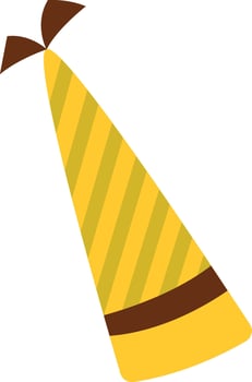 Cone Hat Birthday Flat Illustration Hand Drawn Icon vector