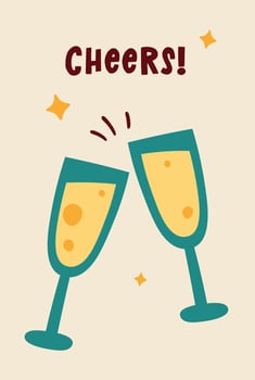 Cheers Champagne Glasses Card vector