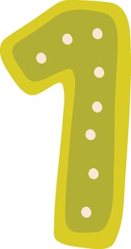 1 Digit Cartoon Alphabet vector