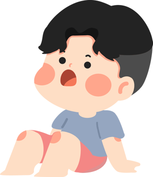 A cartoon boy sitting on the floor with his mouth open png