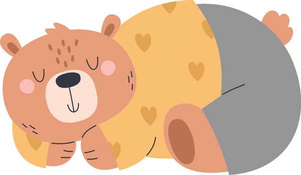 Bear In Pajama Sleeping Illustration vector