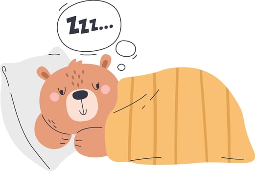 Bear Sleeping With Blanket Illustration vector