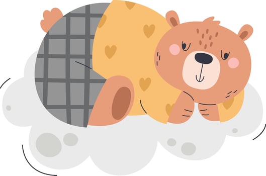 Bear Sleeping On Cloud vector