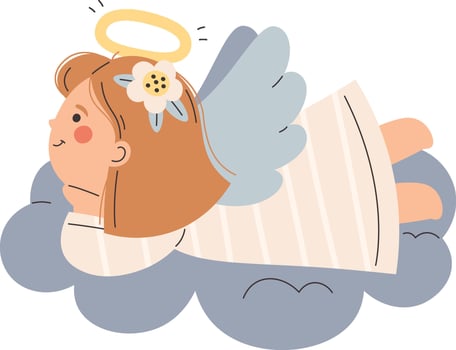 Angel Girl On Cloud vector