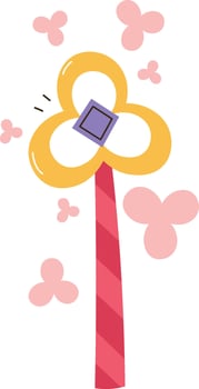 Magic Wand Flower Flat Illustration Icon vector
