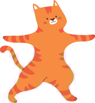 Cat Doing Exercises Flat Illustration Icon vector