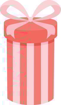 Round Gift Box Flat Illustration Hand Drawn Icon vector