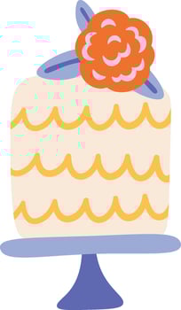 Wedding Cake With Flowers vector