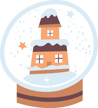 House In Snow Globe vector