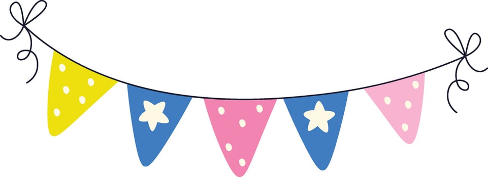 Birthday Flags Ribbon Illustration vector