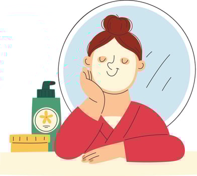 Woman Skincare Routine vector