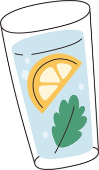Glass With Lemon Drink vector
