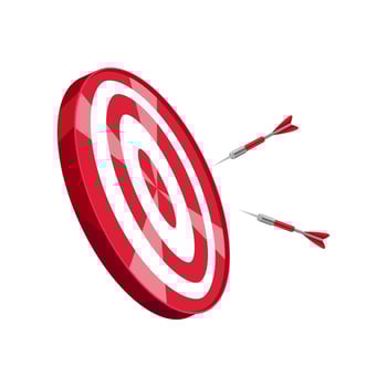 throw darts on a realistic dart board vector