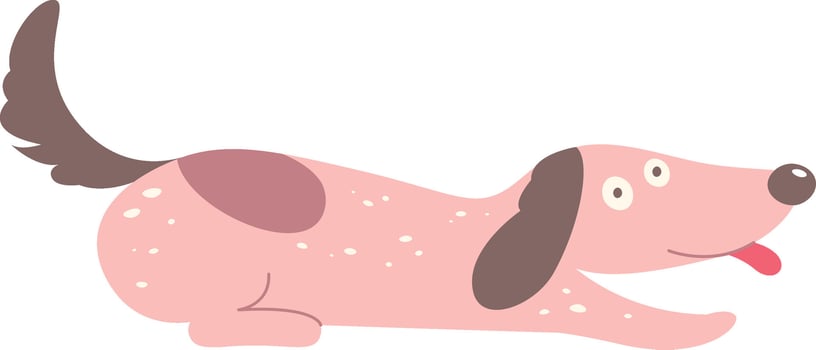 Lying Dog Cartoon vector