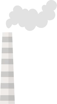 Industrial Chimney Construction Flat Illustration vector