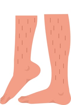 Woman Hair Body Positive Legs Flat Illustration Icon vector