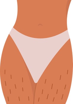 Woman Hair Body Positive Legs Drawn vector