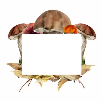 Mushroom frame for design projects vector
