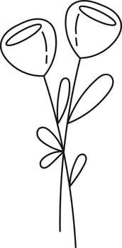 Roses Bouquet Outline Illustration vector