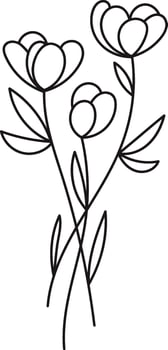 Flowers Bouquet Outline Icon vector