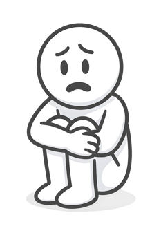 Scared Crouching Stickman Icon png