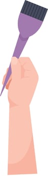 Hand Holding Hair Brush vector