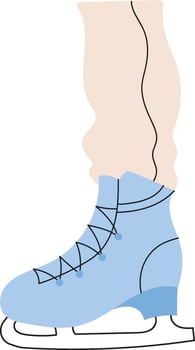 Ice Skates On Leg vector