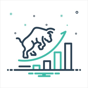 Mix icon bull-market vector