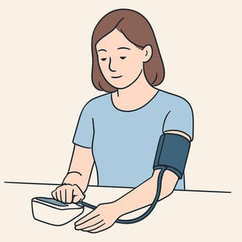 Woman Measuring Blood Pressure vector