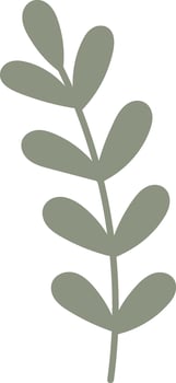 Drawn Icon Floral Branch With Leaves vector