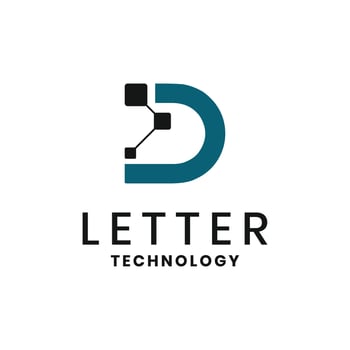 Initial letter D digital logo vector