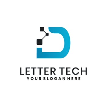 Initial letter D digital logos vector