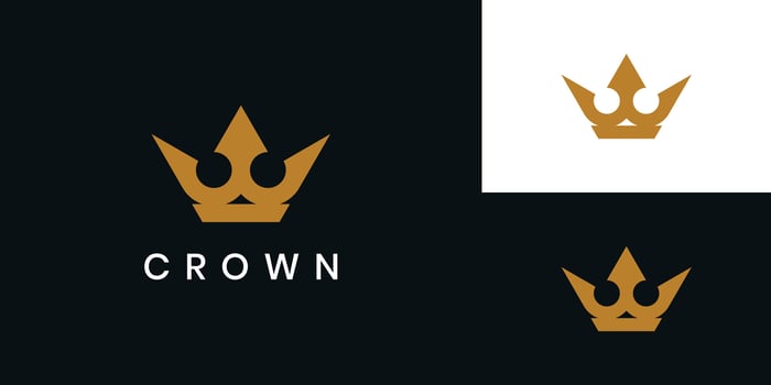 Abstract gold crown logo design vector