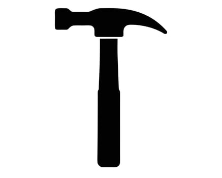 Sturdy Black Claw Hammer Silhouette A Strong Symbol of DIY, Construction, and Repair Work - Professional digital artwork with vibrant colors and detailed composition vector