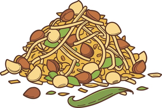 Fresh Chanachur Snack Artwork Chanachur Cluster Real Color Illustration vector