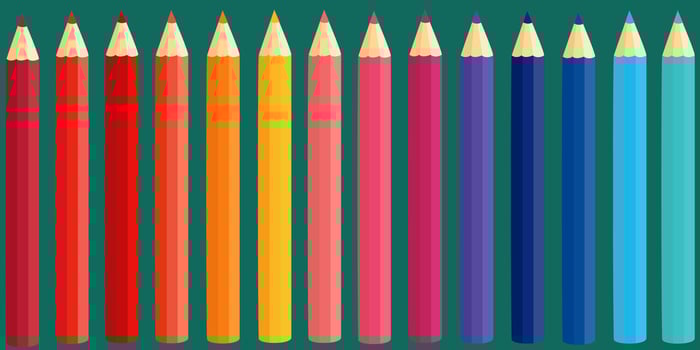 Set of colored pencils. Rainbow of pencils for drawing. School supplies hand drawn. vector